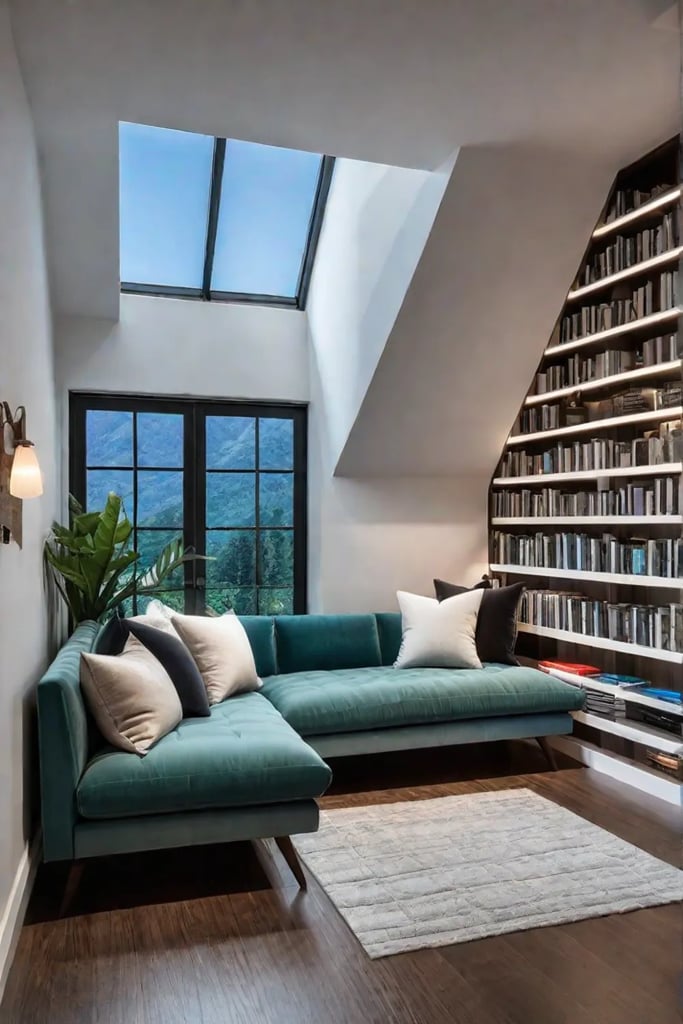 Cozy reading space utilizing unused space