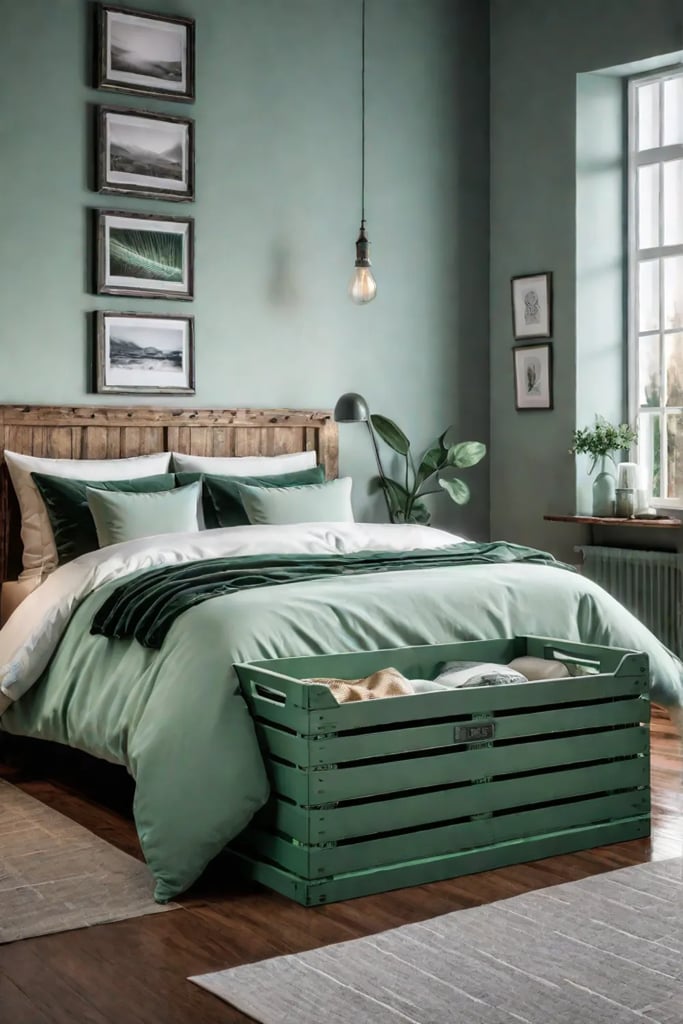 DIY bed tray from wooden crate