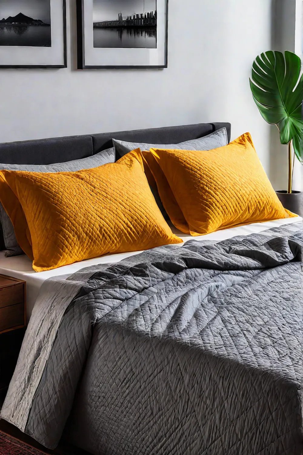 DIY duvet cover from old sari in stylish bedroom