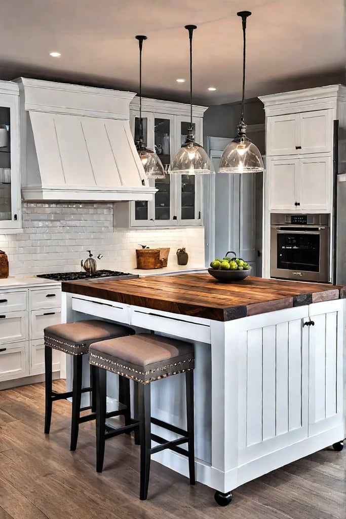 DIY kitchen island with dropleaf countertop