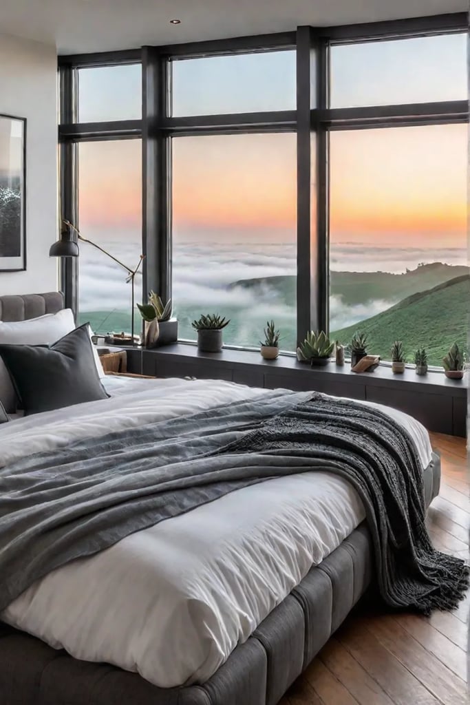 Eclectic bedroom with gallery wall and vintage furniture