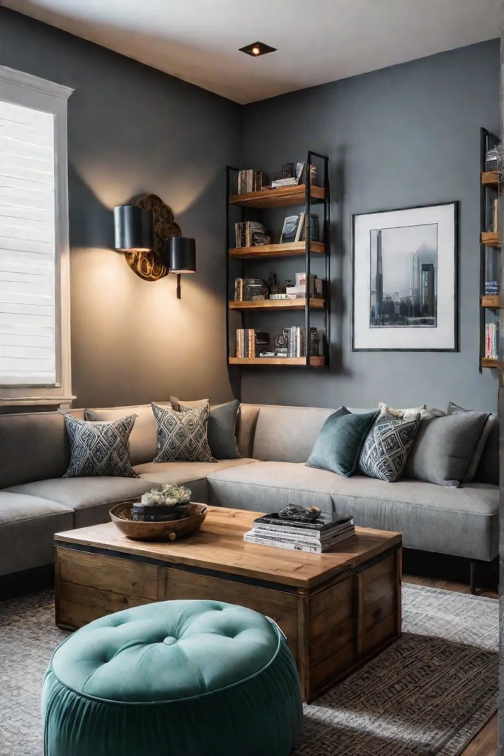 Eclectic living room with stylish and functional furniture