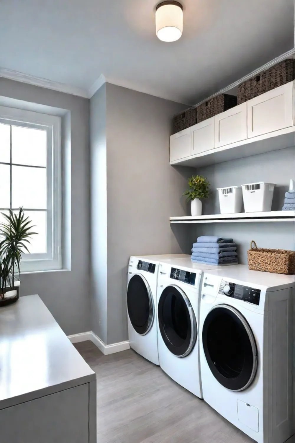 Efficient laundry area with multifunctional design