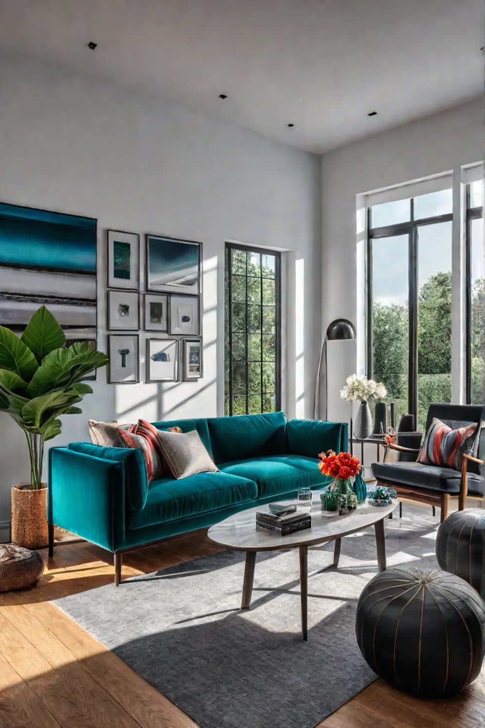 Experimenting with bold colors and patterns in a small living room