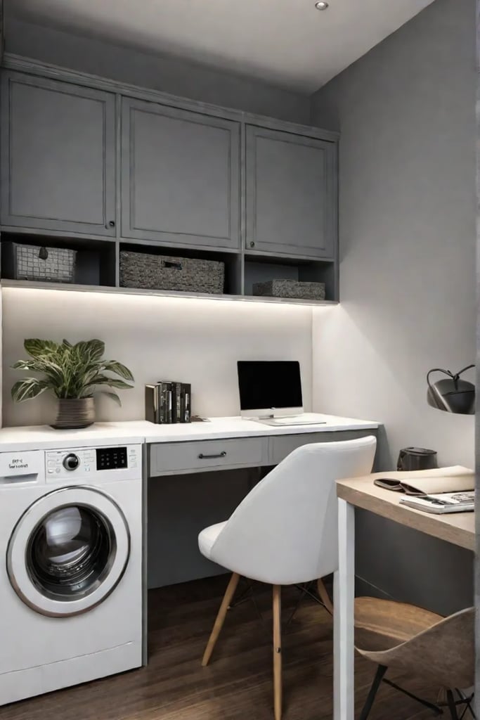 Home office in a laundry room