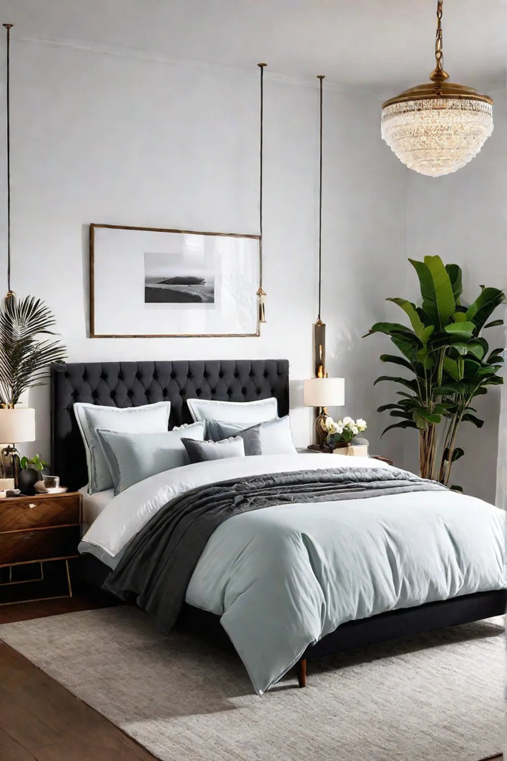 Inviting bedroom with plush bed