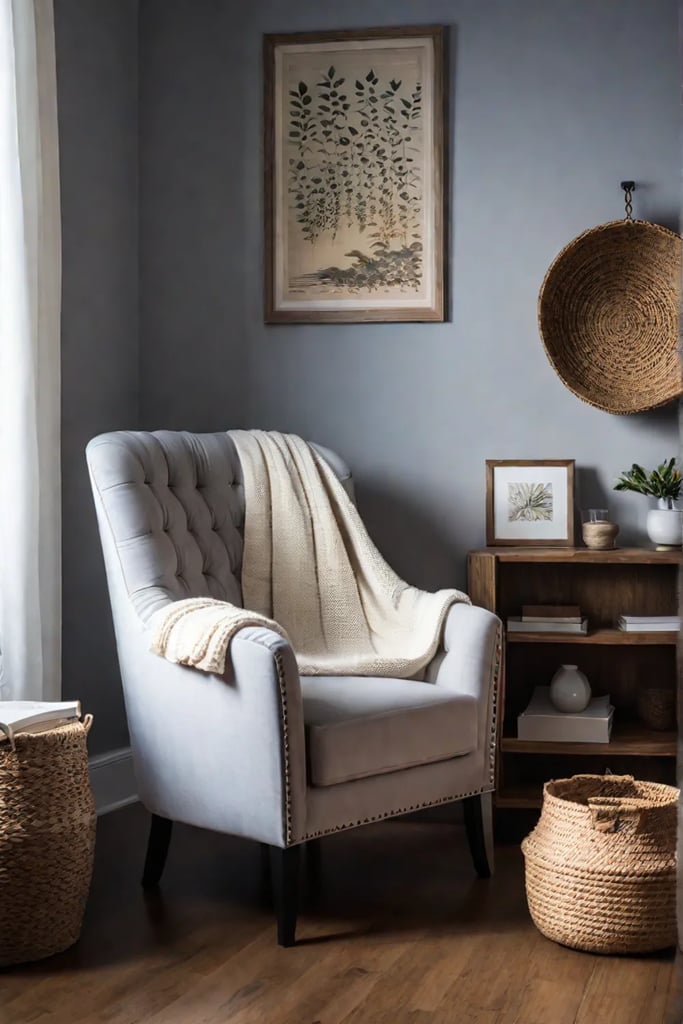 Inviting bedroom corner with a comfortable reading chair