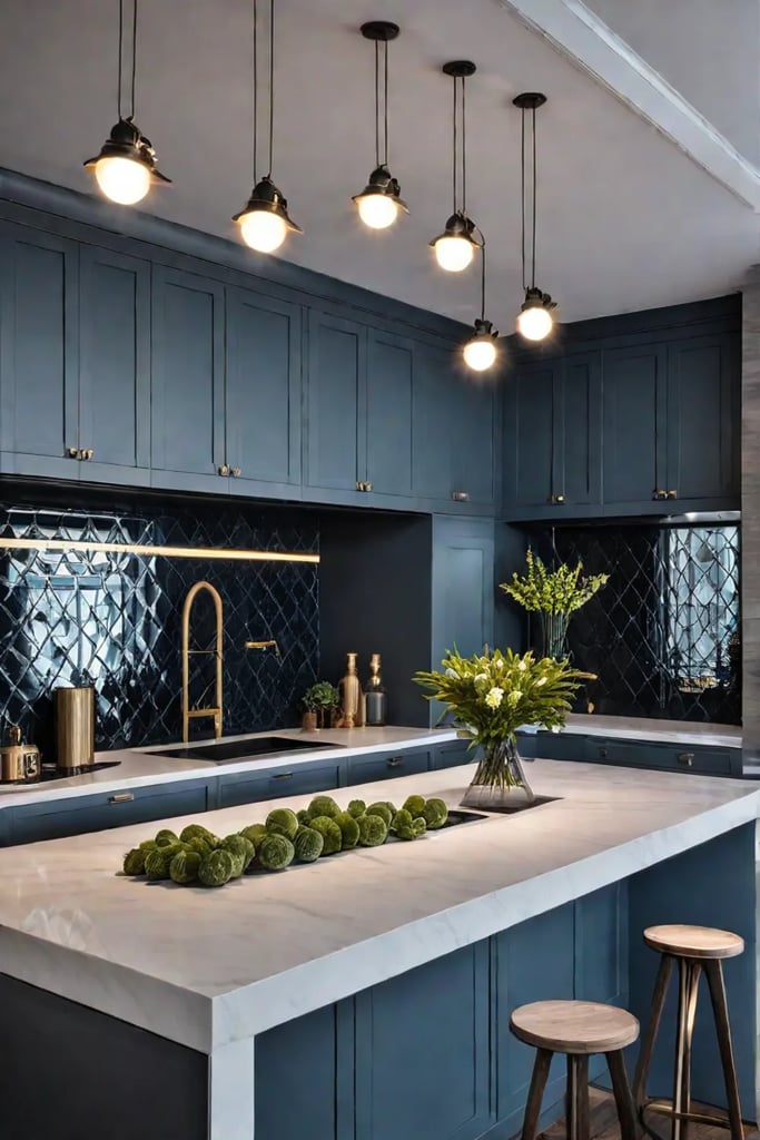 Kitchen with personalized lighting fixtures