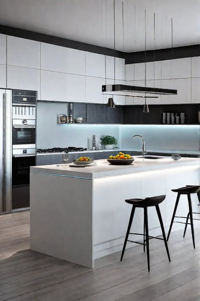 Kitchen with zoned lighting for taskspecific illumination