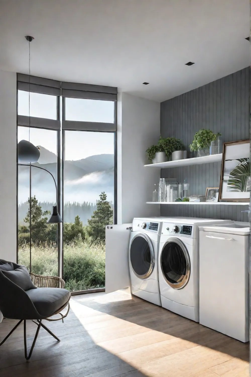 Laundry room with folding station