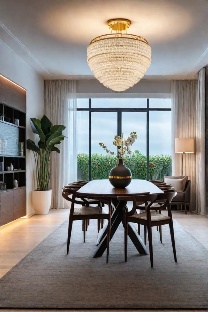 Layered lighting adding depth and dimension to a small living room