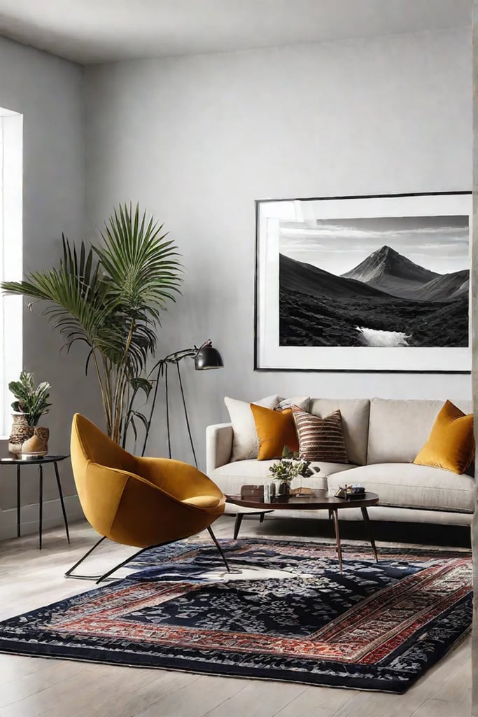 Living room with bold accents