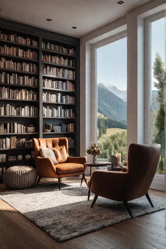 Living room with cozy reading nook