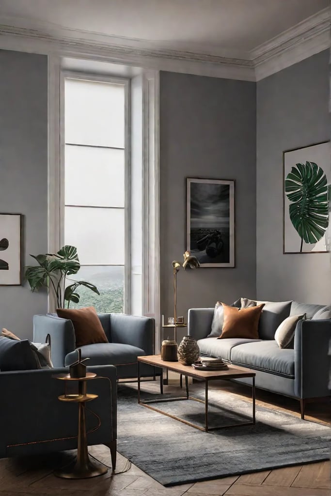 Living room with defined lighting zones