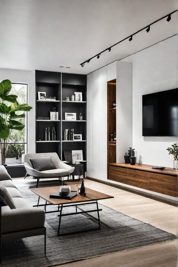 Living room with hidden storage