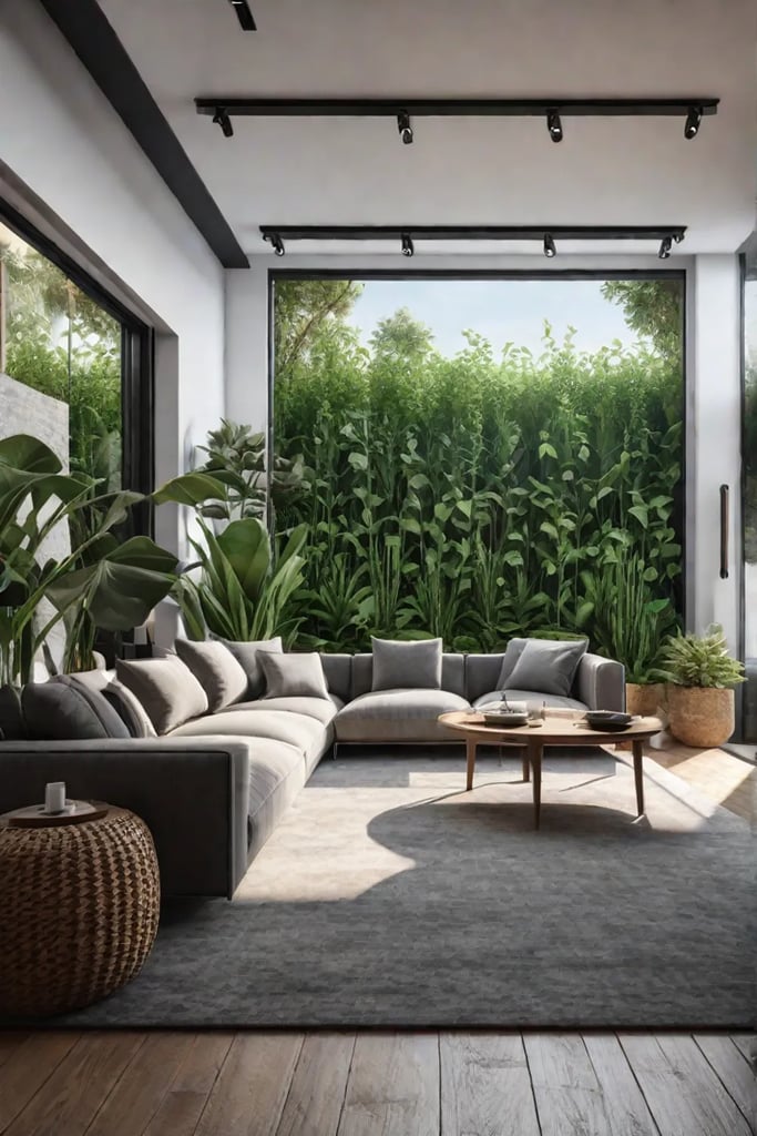 Living room with mix of indoor and outdoor elements