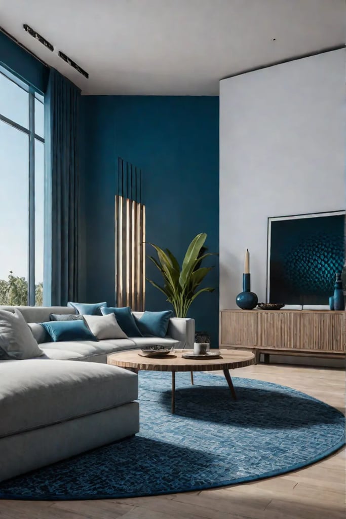 Living room with natureinspired colors and materials