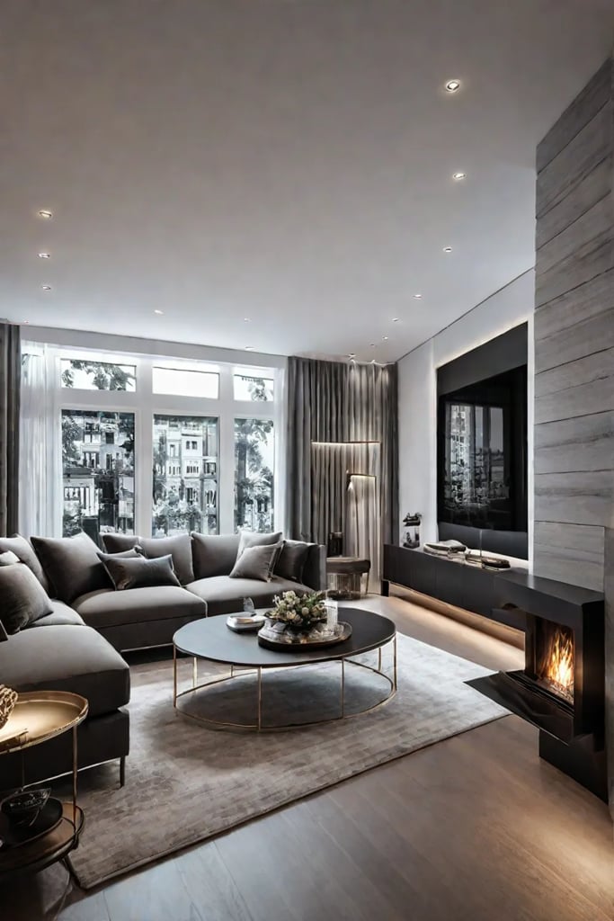 Living room with task and accent lighting