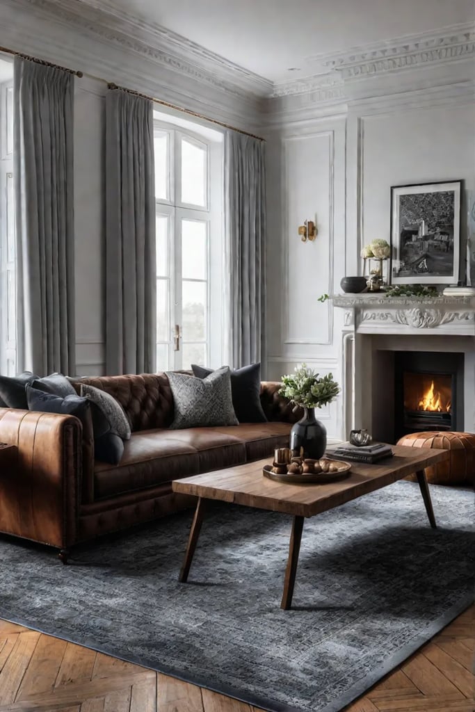 Living room with textural elements