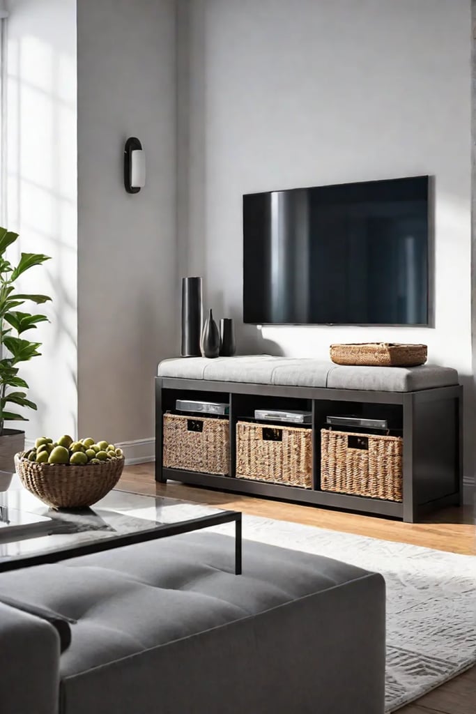 Living room with clever storage ideas