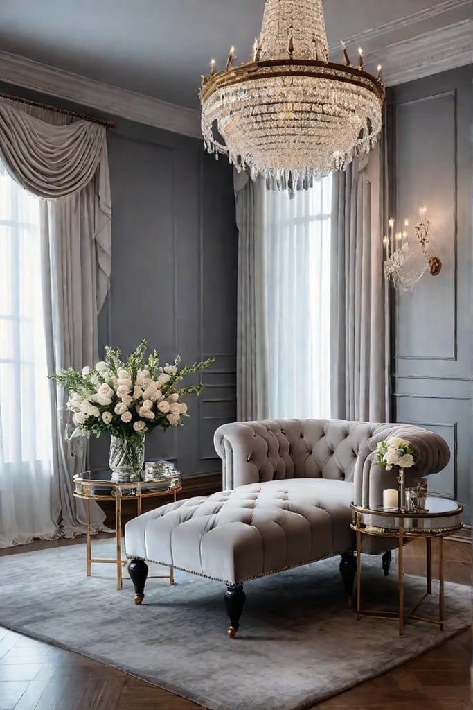 Luxurious reading space with elegant touches