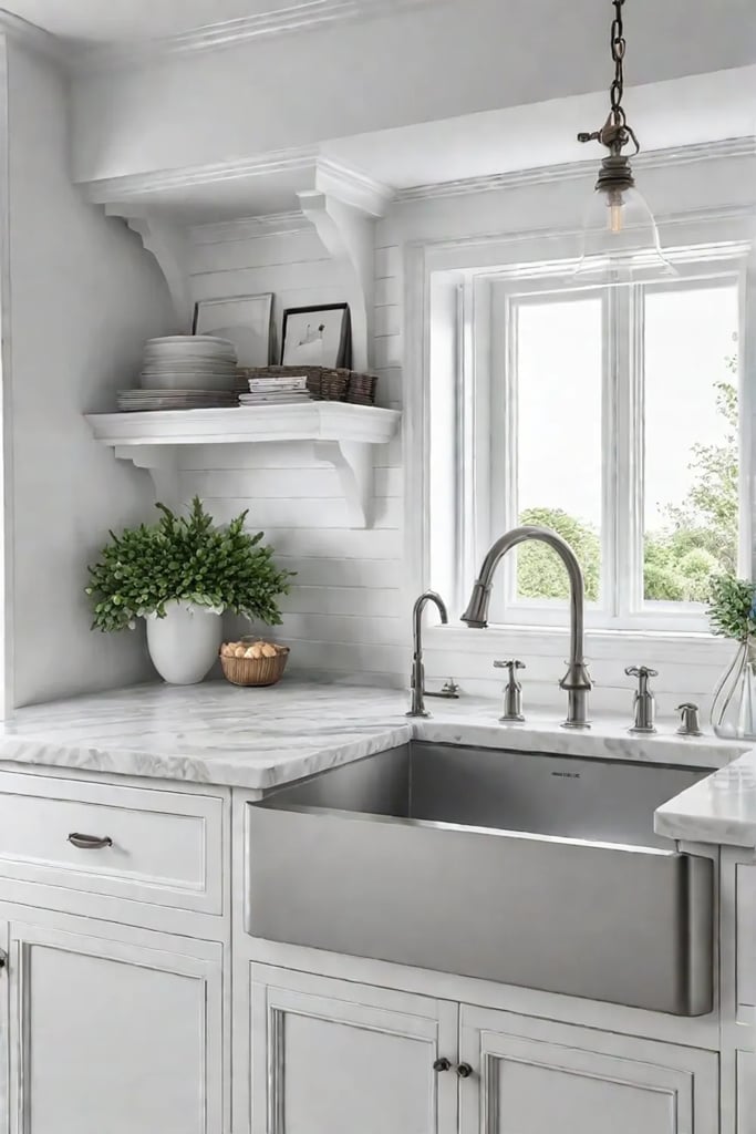Luxury kitchen with white inset cabinets