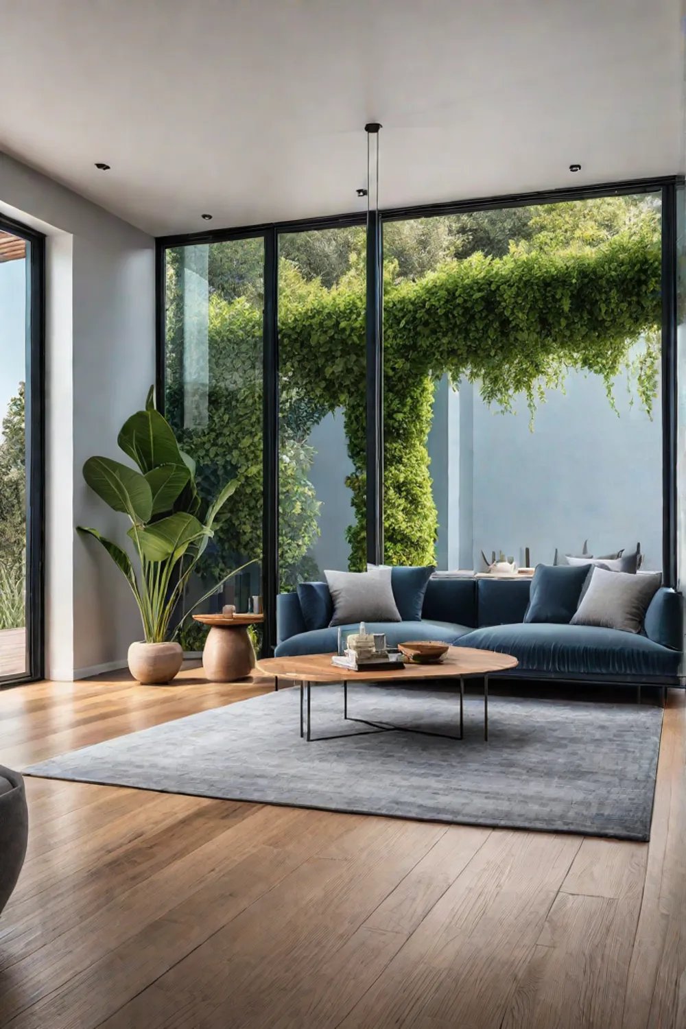 Minimalist living room with a calming ambiance