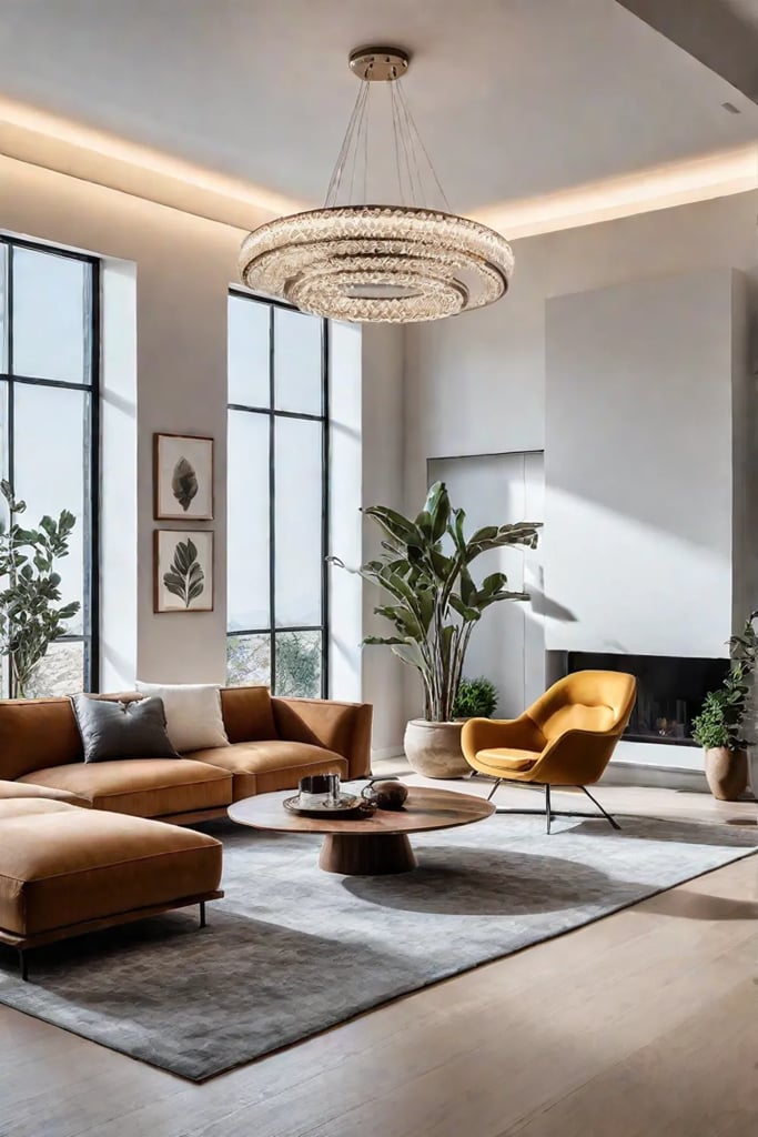 Minimalist living room with natural light