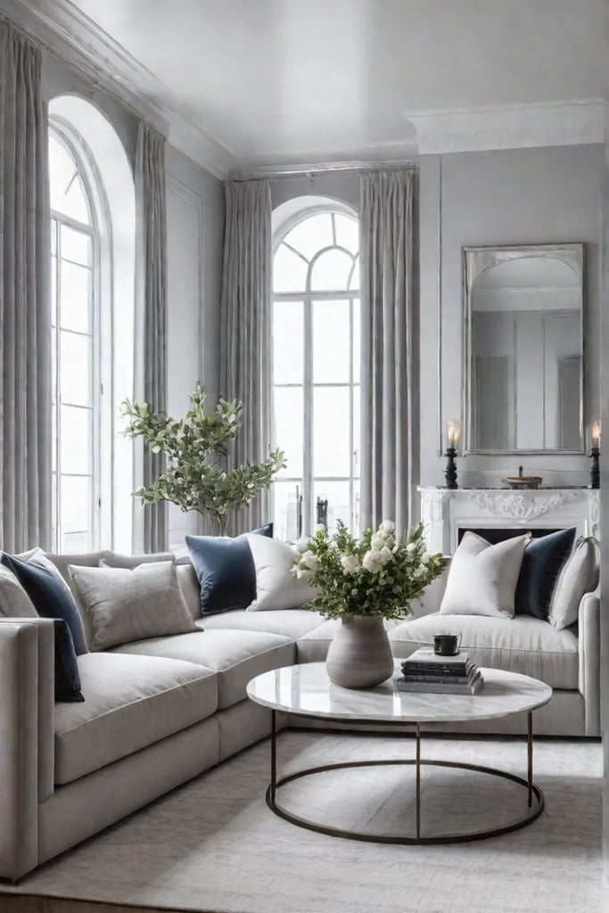 Minimalist living room with clean lines and neutral colors