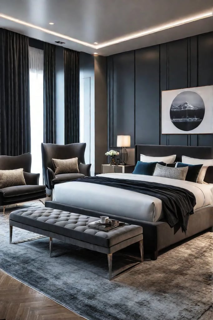 Modern bedroom that is both stylish and comfortable