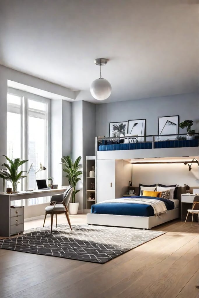 Modern bedroom that is perfect for a child