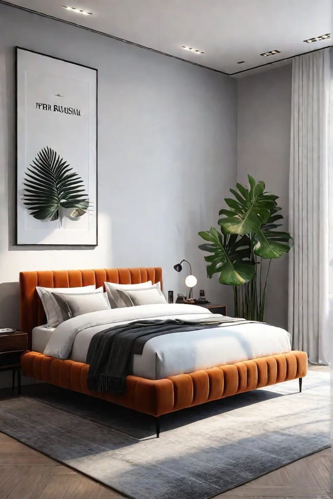 Modern bedroom with artwork
