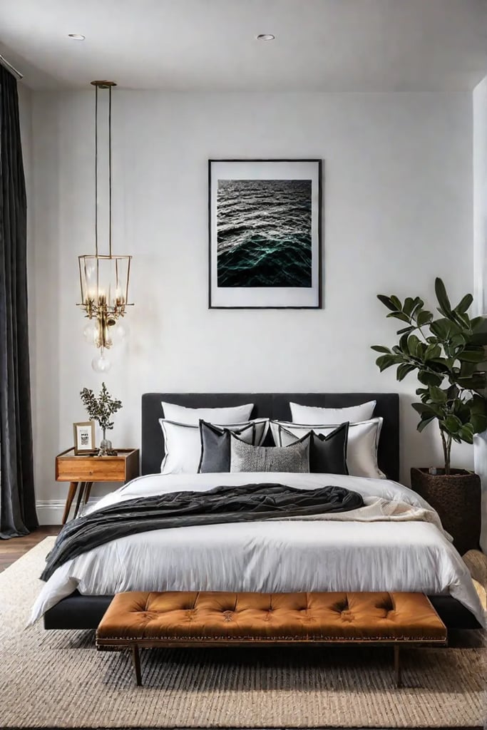 Modern bedroom with creative and affordable solutions