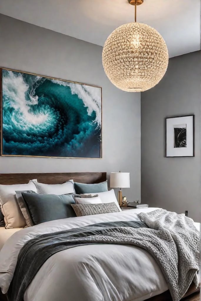 Modern bedroom with eclectic accessories