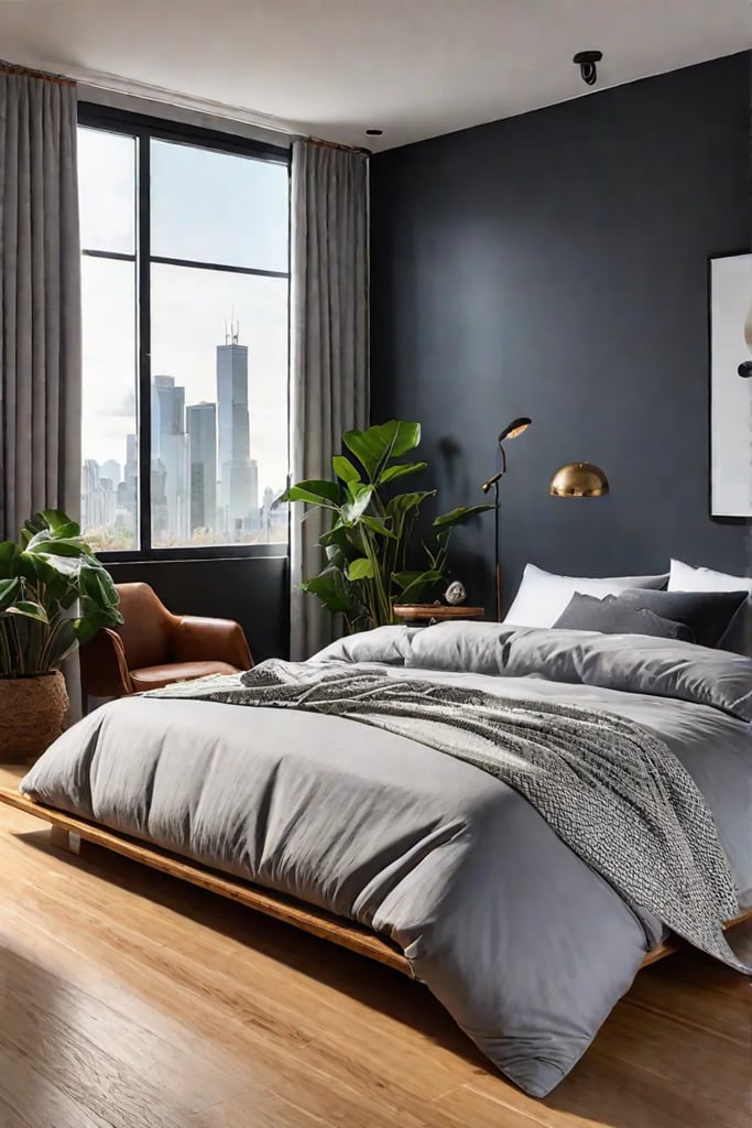 Modern bedroom with ecofriendly elements