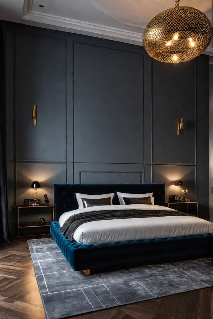 Modern bedroom with mix of textures