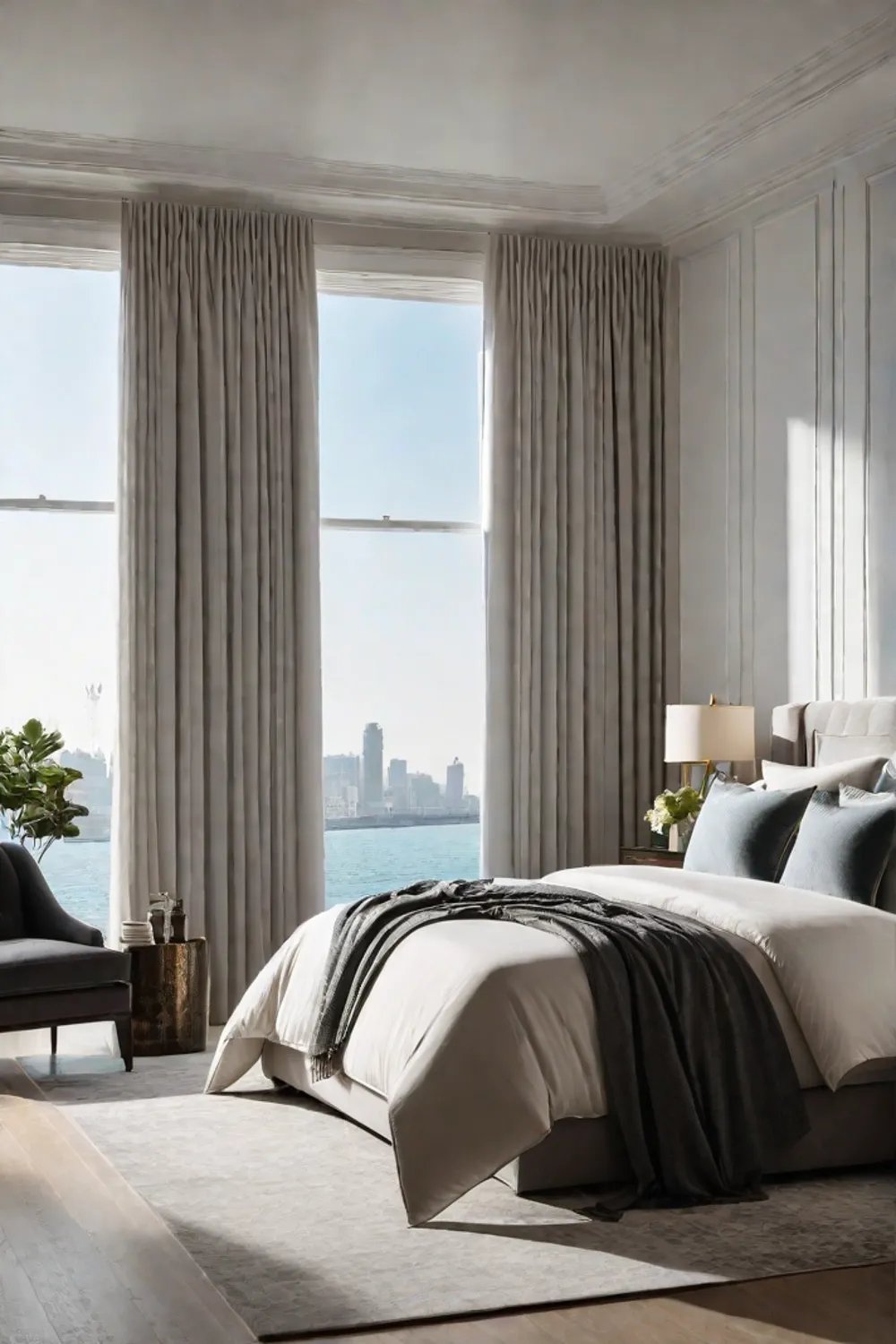 Modern bedroom with natural light