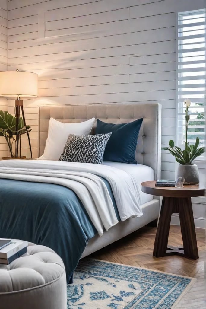 Modern bedroom with reading nook and comfortable chair