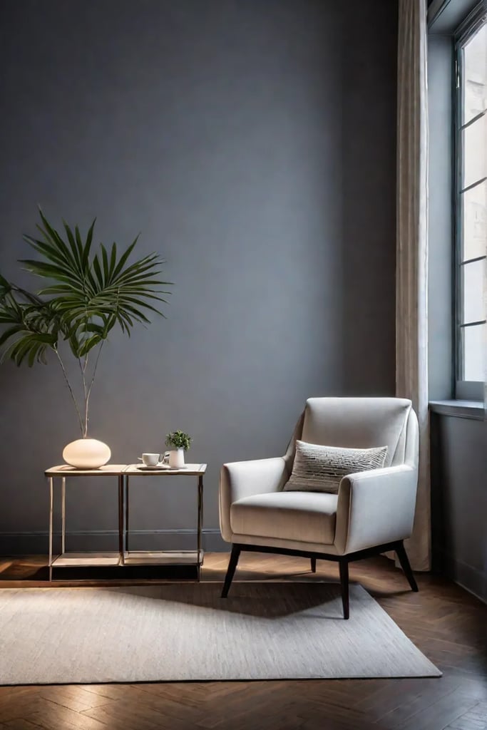 Modern and minimalist bedroom reading nook