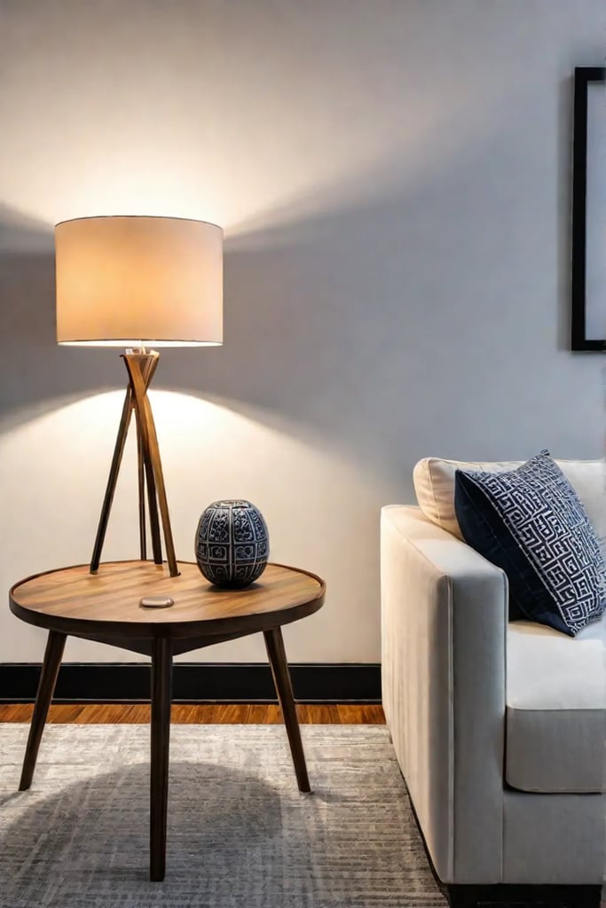 Modern and stylish living room with a combination of ambient task and accent lighting