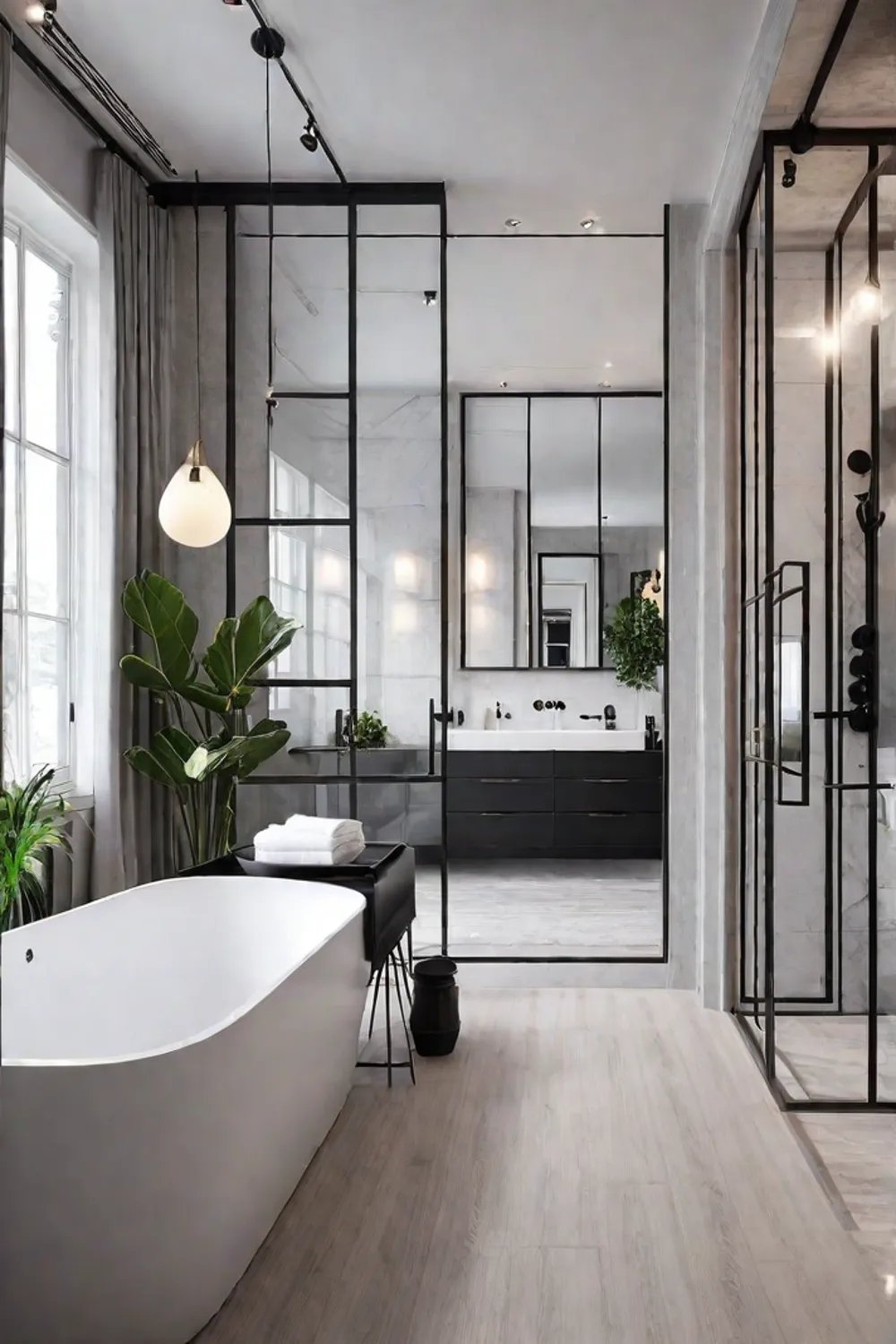 Multifunctional bathroom with flexible layout