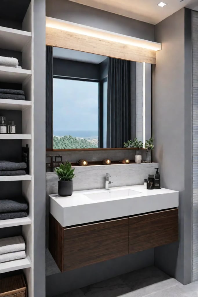 Organized and safe bathroom with ample storage