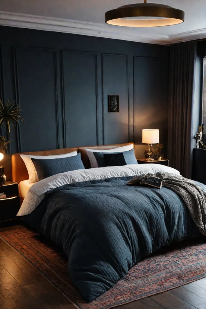 Repurposed throw blanket in cozy bedroom