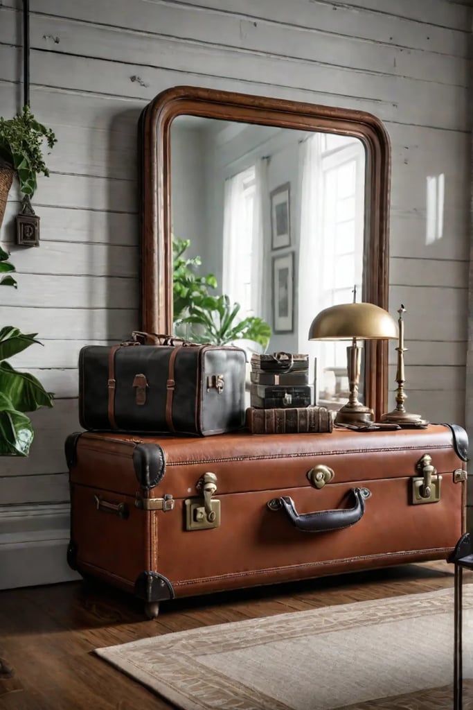 Rusticmodern bedroom with vintage finds