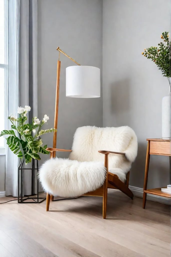 Scandinavianinspired reading nook with natural elements