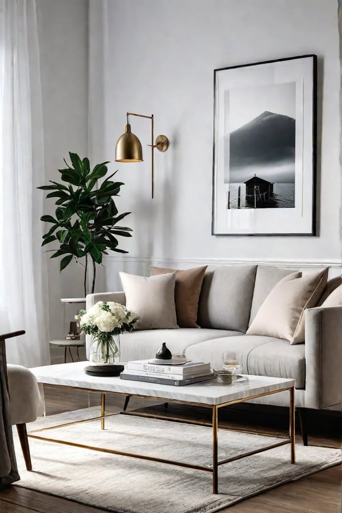 Scandinavianstyle living room with natural light and minimalist design