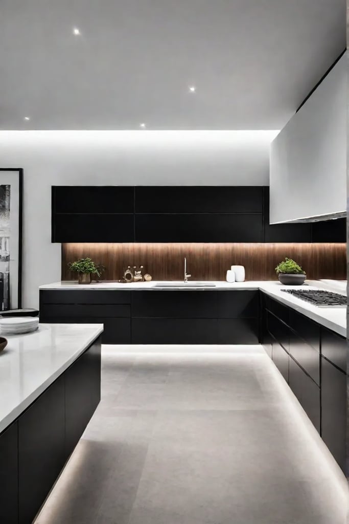 Sleek kitchen design with minimalist cabinets and integrated appliances