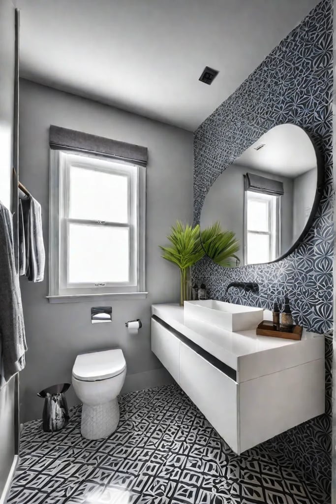 Small bathroom with a colorful and eclectic design
