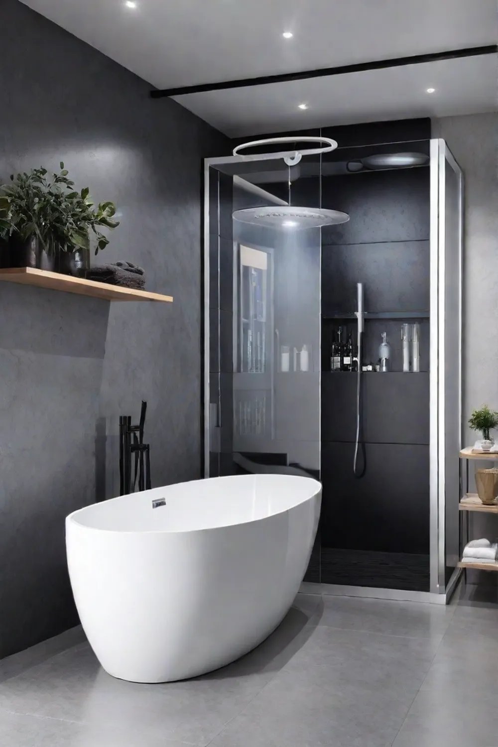 Smart bathroom with sustainable features