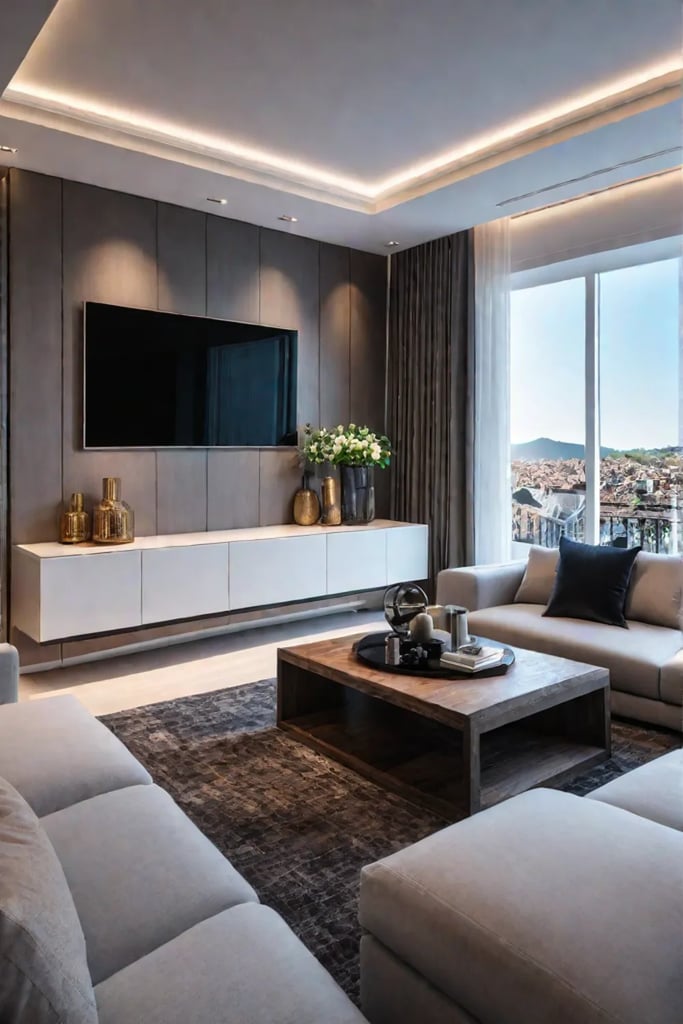 Sustainable living room with natural and ecofriendly materials